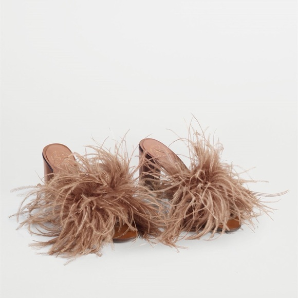 ATP Atelier Italian Leather Ostrich Feather Heels (All Tomorrow’s Parties) - Picture 1 of 6